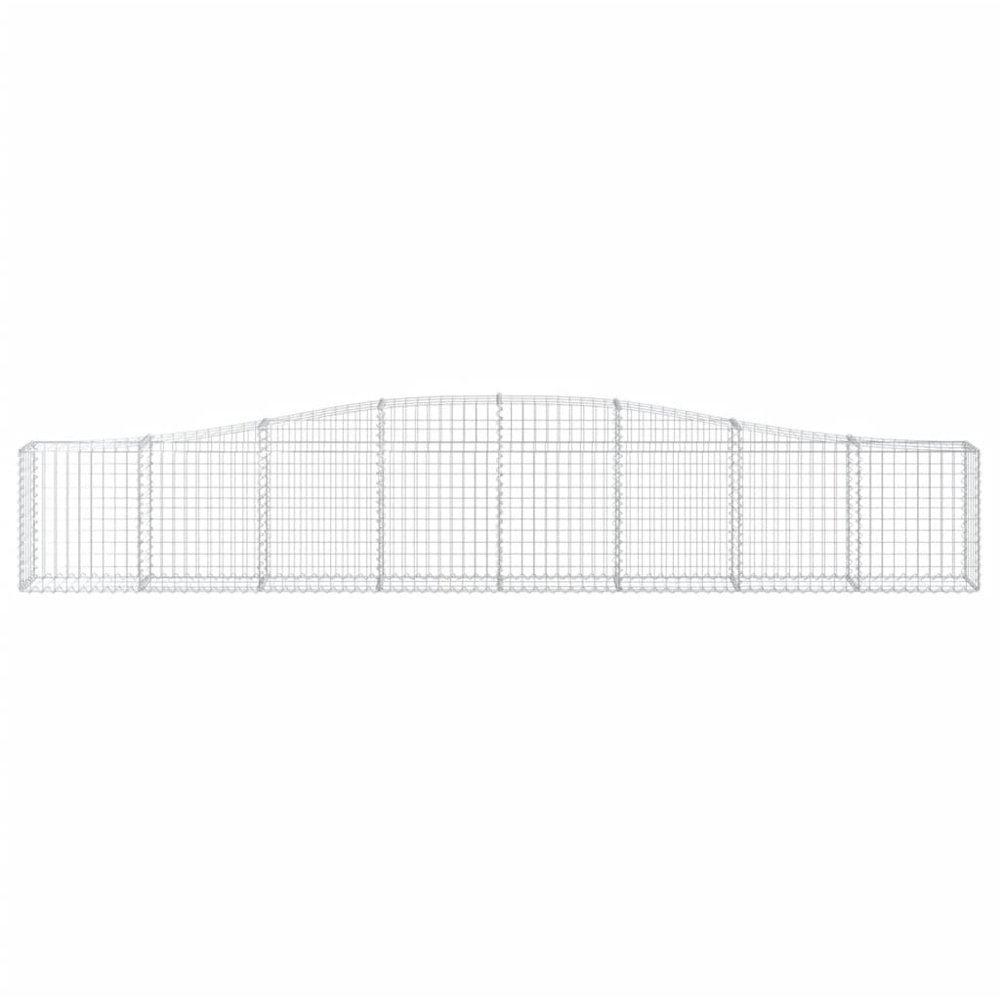 vidaXL Silver Galvanised Iron Arched Gabion Basket 400 x 30 x 60/80cm 5 Pack Image 4