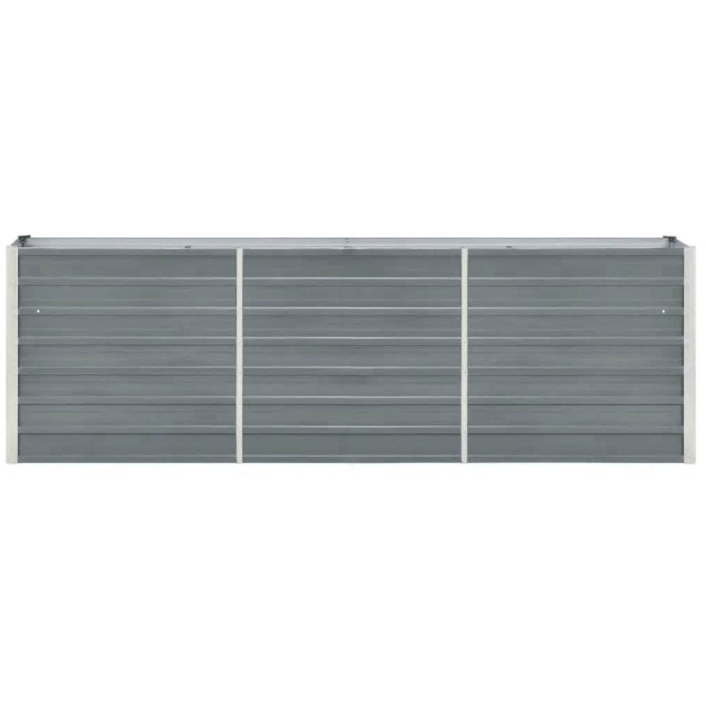 vidaXL Grey Galvanised Steel Raised Garden Bed 77 x 240 x 40cm Image 3