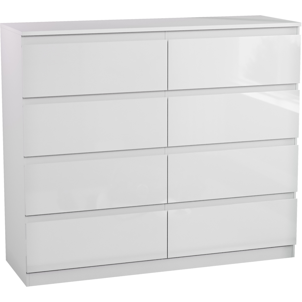 VIDA DESIGNS Glinton 8 Drawer White Chest of Drawers Image 2