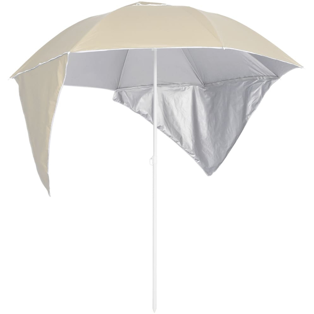 vidaXL Sand Beach Parasol with Side Walls 2.15m Image 1