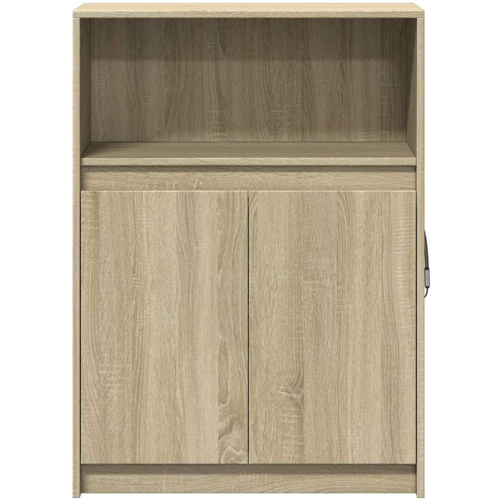 vidaXL Single Door Single Shelf Sonoma Oak Sideboard with LED Lights Image 6