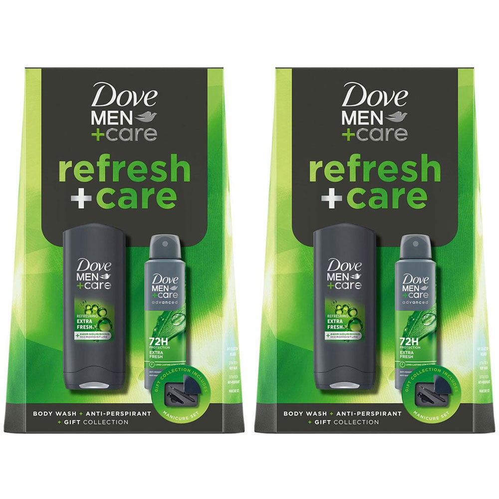 Dove Men+Care Refresh Citrus and Cedarwood Scent Bodywash Bodyspray and Manicure Gift Set 2 Pack Image 1