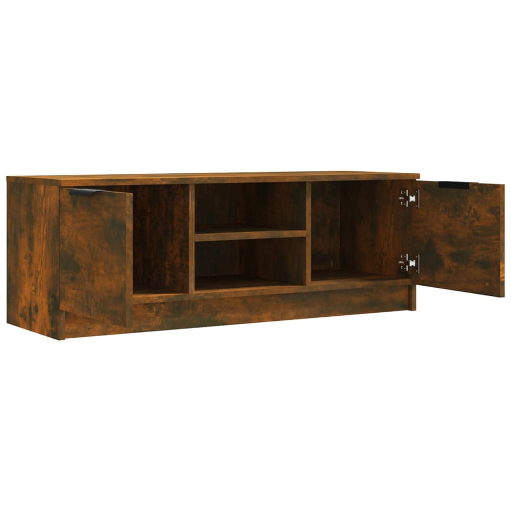 vidaXL 2 Door 2 Shelf Smoked Oak TV Cabinet Image 4