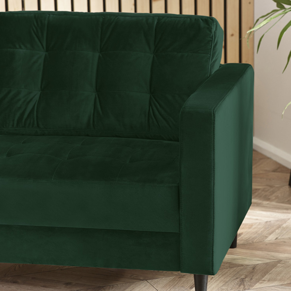 Furniturebox Josie 3 Seater Emerald Green Velvet Sofa Image 2