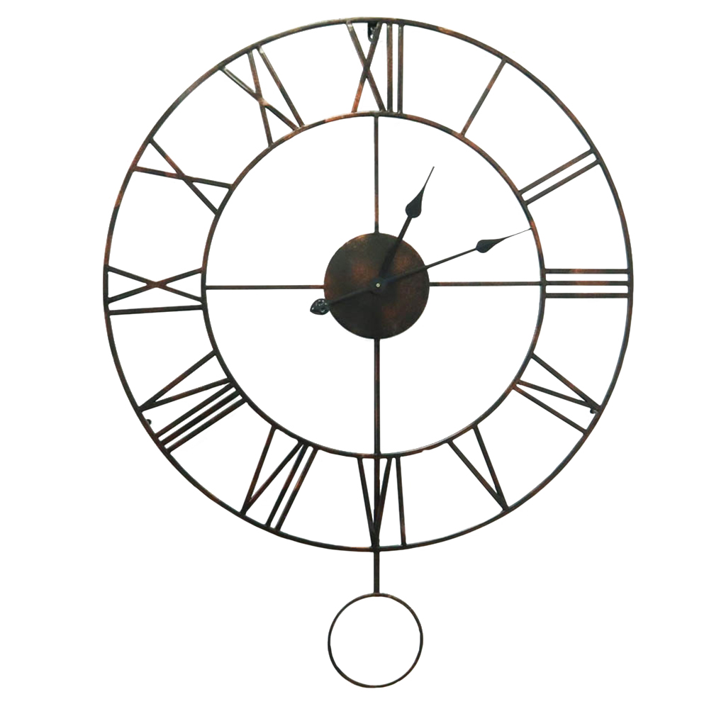 WALPLUS Iron Large Roman Pendulum Wall Clock 96 x 76cm Wilko