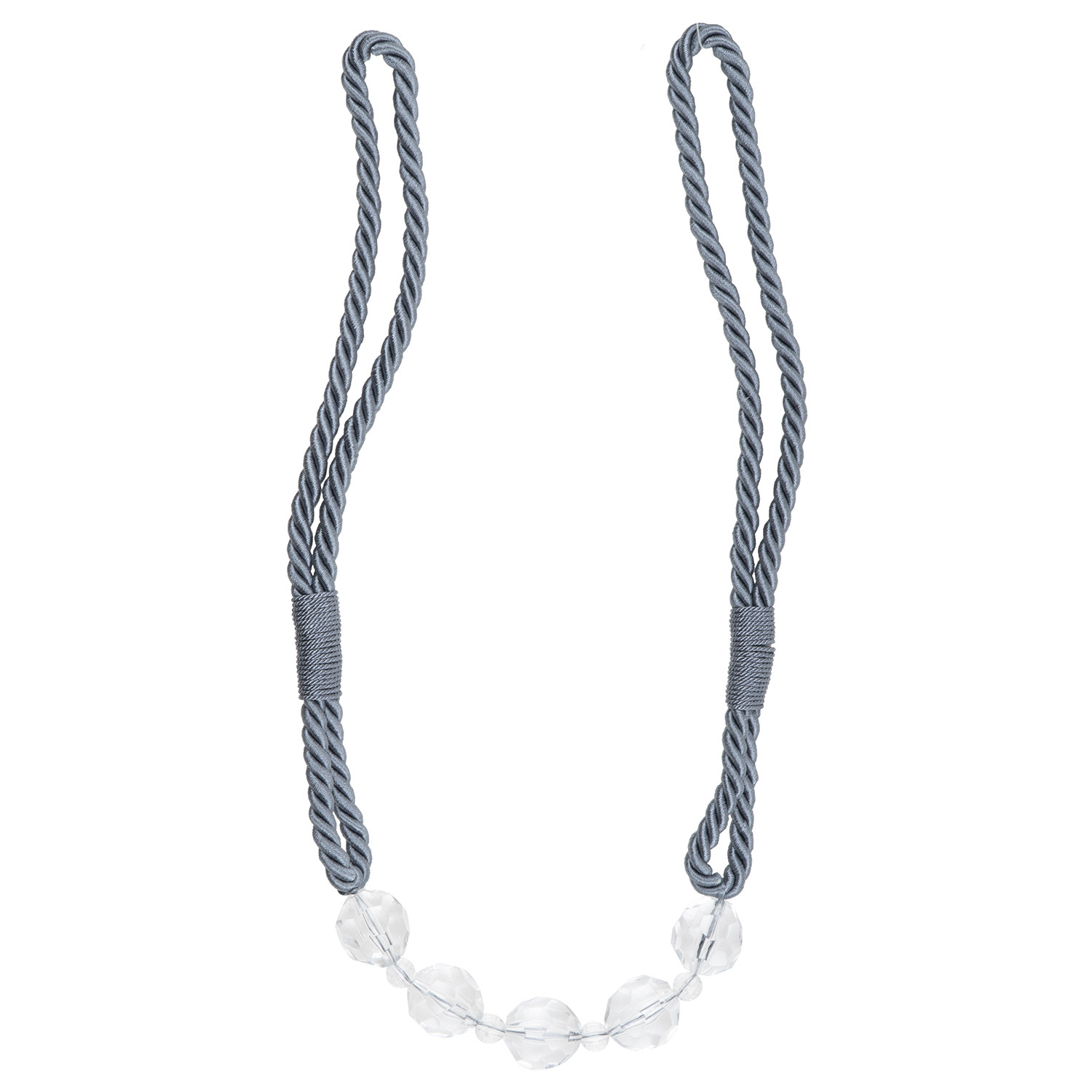 Beads and Diamante Tieback  - Steel Blue Image
