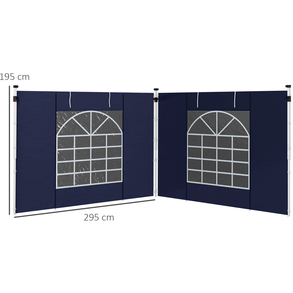 Outsunny Blue Pop Up Gazebo Side Panel Replacement 2 Pack Image 7