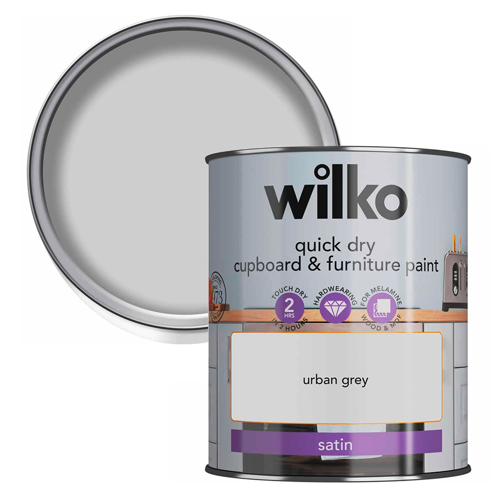 Wilko Quick Dry Urban Grey Furniture Paint 750ml Image 1