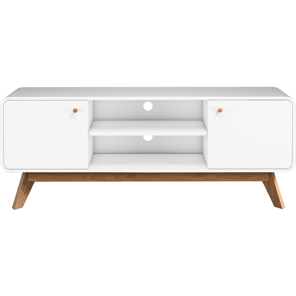 Loft24 Cassie 2 Door 2 Shelf White TV Stand Image 3