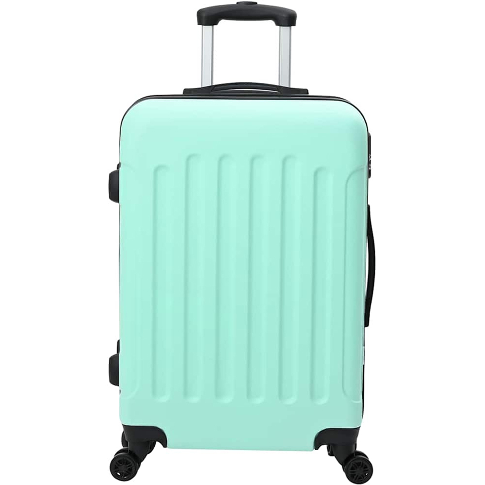 vidaXL Set of 3 Black Green Suitcases with Wheels Image 3