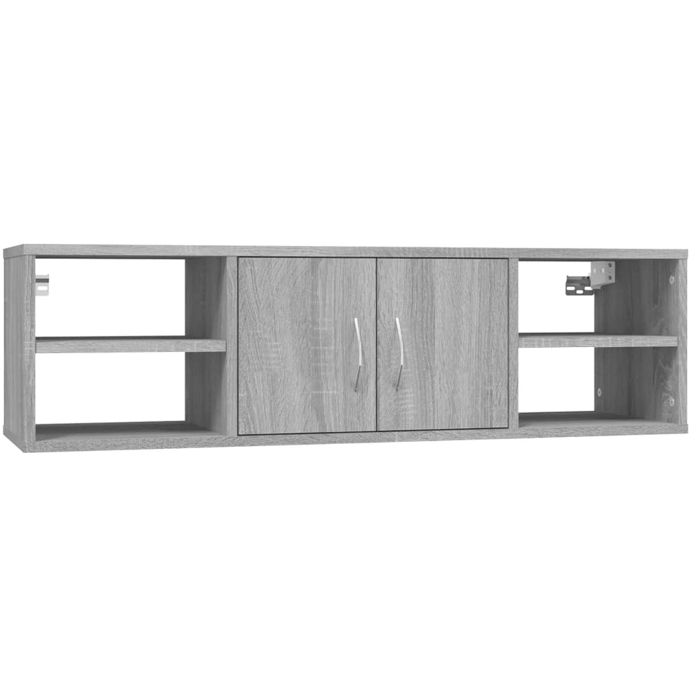 vidaXL 2 Door 4 Shelf Grey Sonoma Wall Shelf Image 1