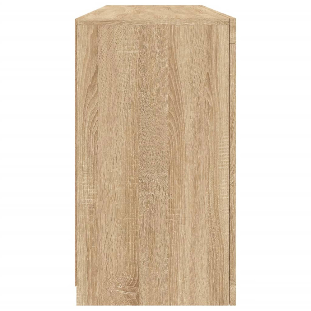 vidaXL 4 Door 8 Shelf Sonoma Oak Sideboard with LED Lights Image 7