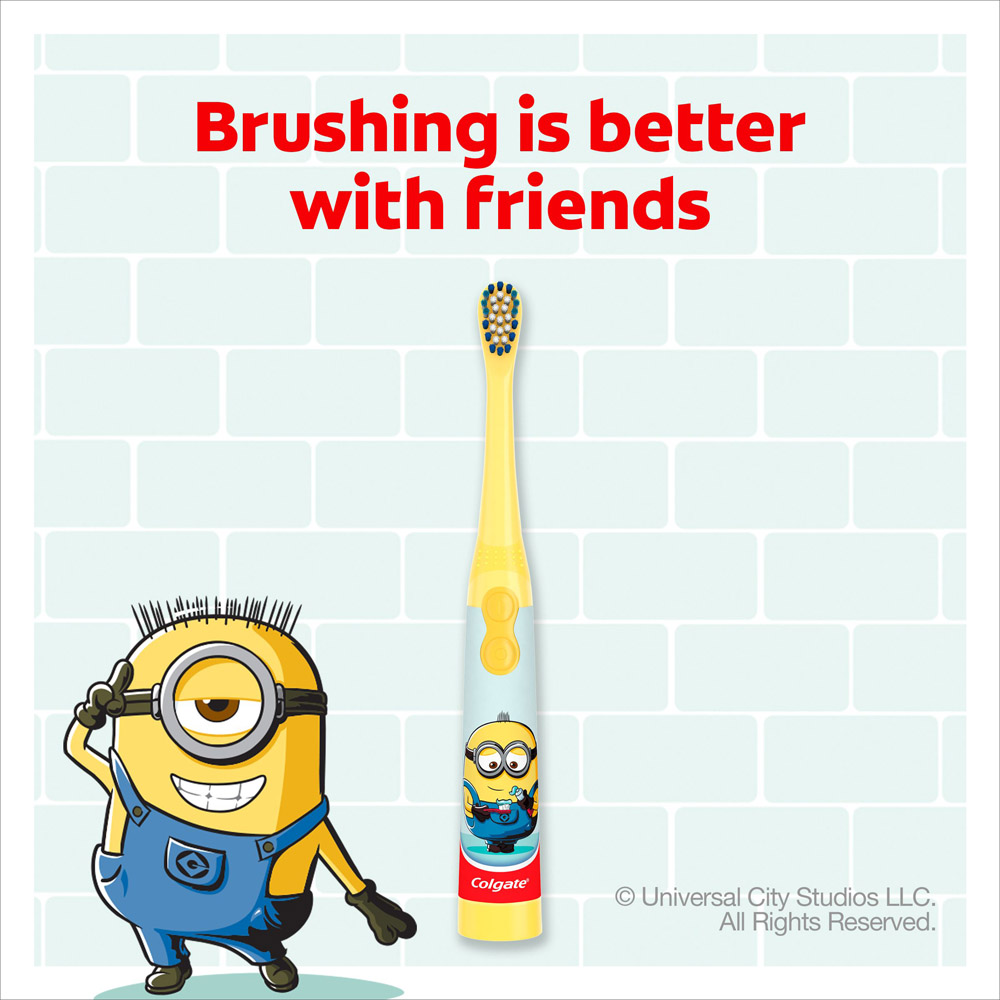 Colgate Extra Soft Battery Powered Kids' Minions Toothbrush Image 5