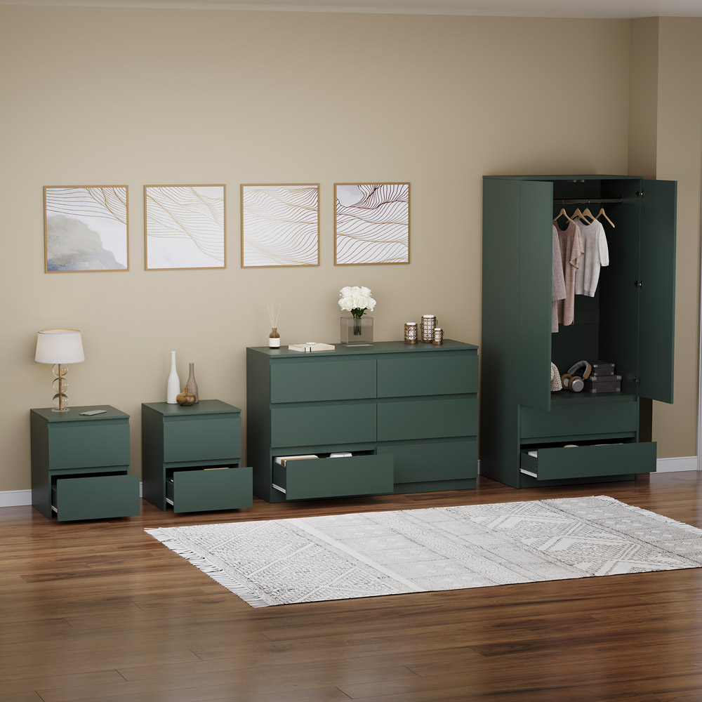 Denver Jasper Green 4 Piece Bedroom Furniture Set Image 5