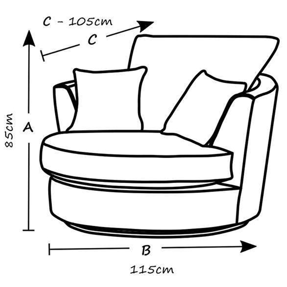 Portland Canolo Luxury Chocolate Jumbo Cord Swivel Chair Image 3