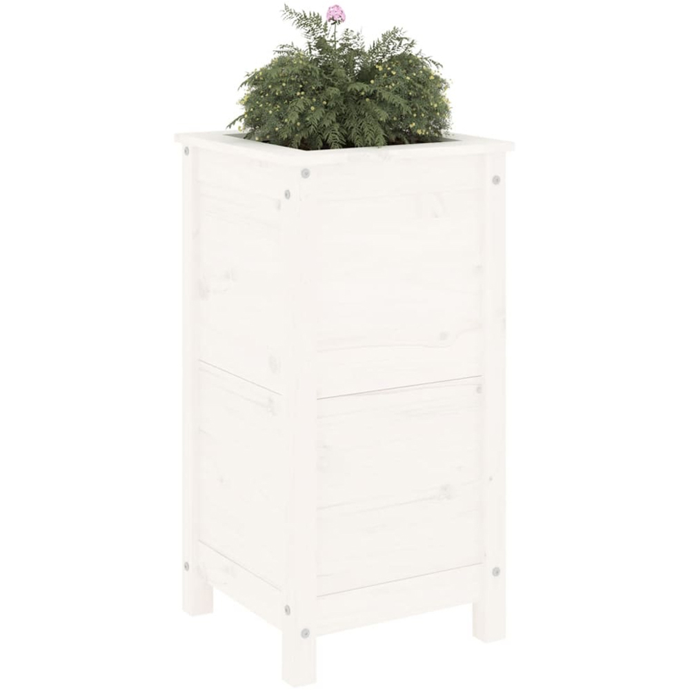 vidaXL White Solid Pine Wood Tall Garden Planter 78 x 40 x 40cm Image 2