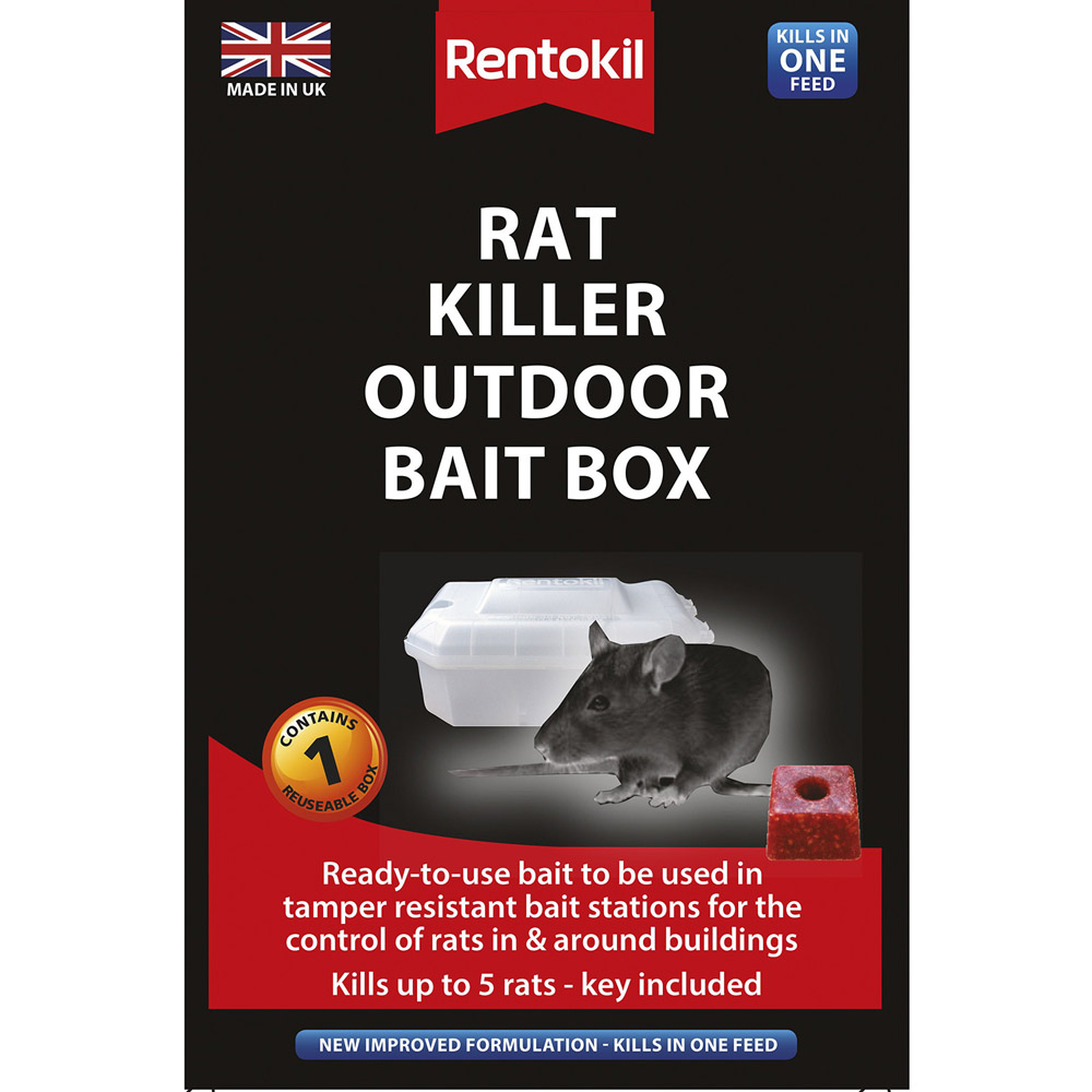 Rentokil Single Rat Killer Outdoor Bait Box Image 1