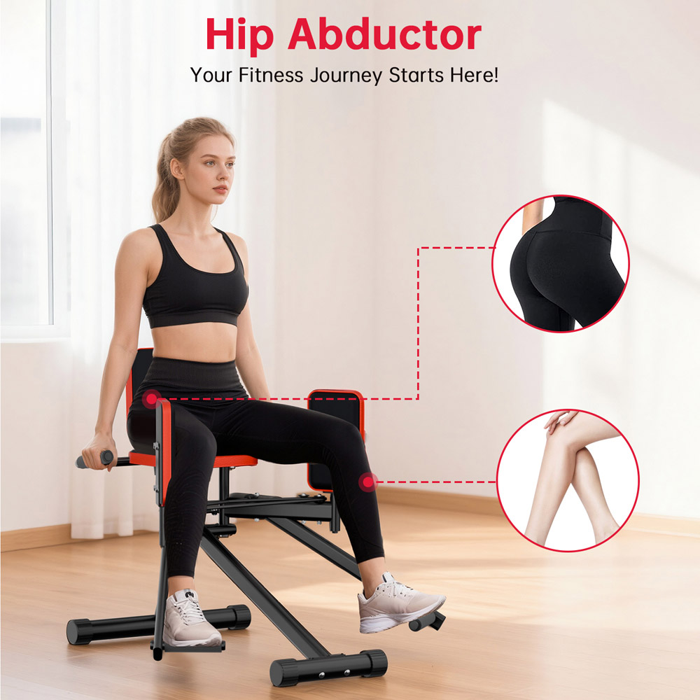 Rattrix Black Leg Trainer Hip Abductor Machine with 2-Level Adjustable Resistance Image 2