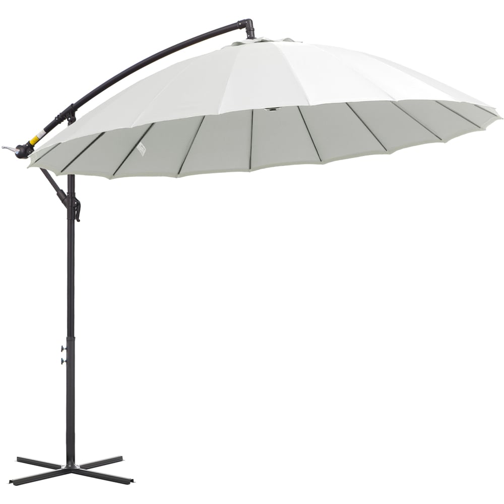 Outsunny Off White Crank Handle Cantilever Banana Parasol 3m Image 1