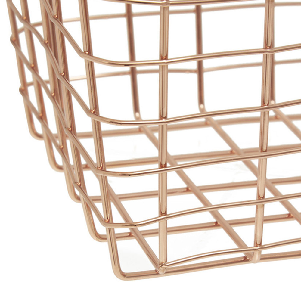 Premier Housewares Vertex Copper Finish Rectangular Basket Image 4