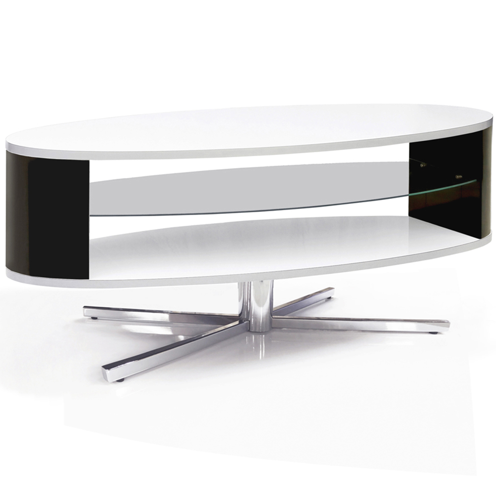 MDA Designs Orbit 2 Shelf White and Black TV Cabinet Image 3