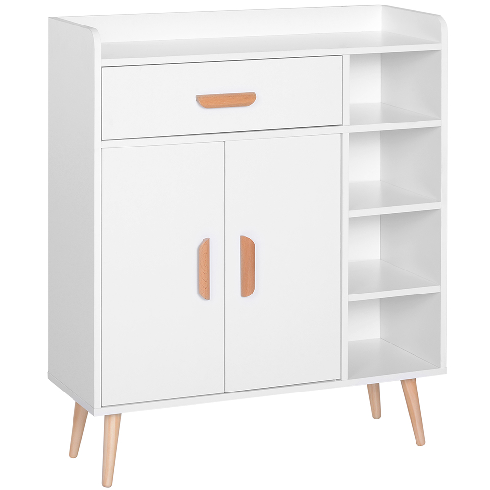 Portland 2 Door Single Drawer White Standing Sideboard Image 2