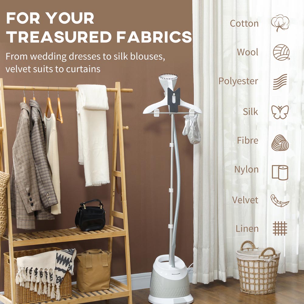HOMCOM Grey Garment Steamer 8L Image 5