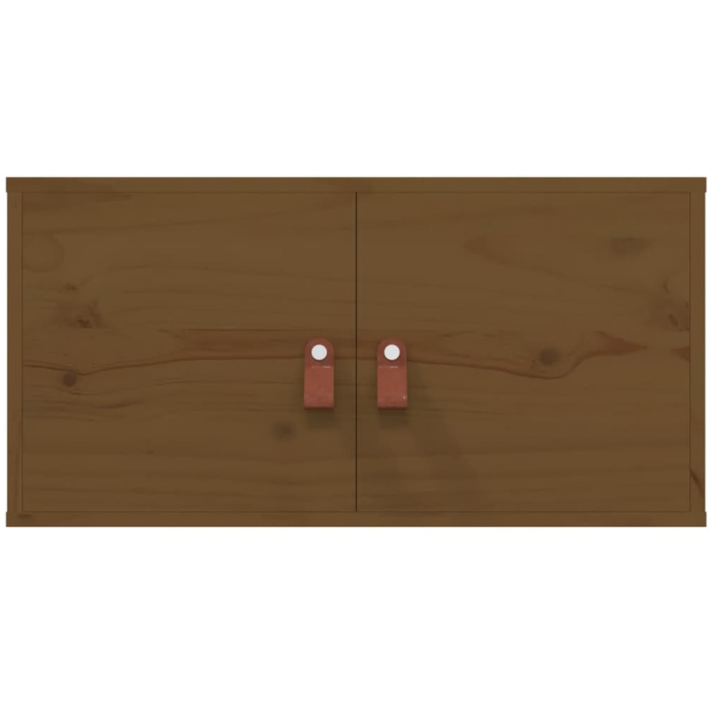 vidaXL 2 Door Honey Brown Solid Pine Wood Wall Cabinet Set of 2 Image 3