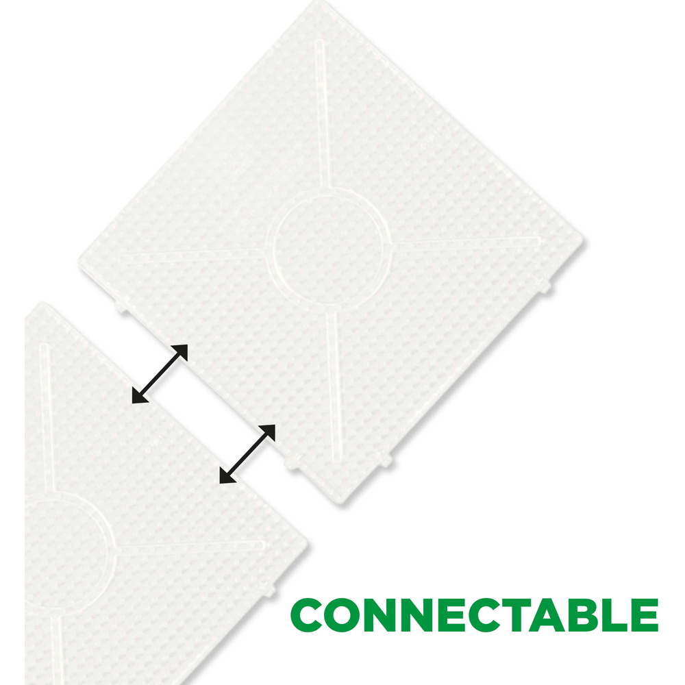 SES Creative Beedz White Square Connectable Iron On Beads Base Plate Pegboard 2 Piece Image 3