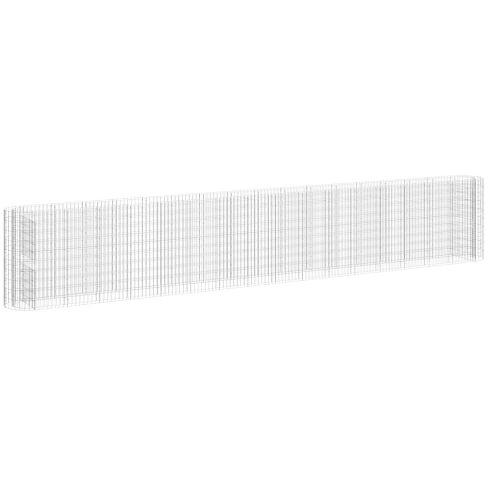 vidaXL Silver Galvanised Iron Gabion Basket 100 x 50 x 610cm Image 1