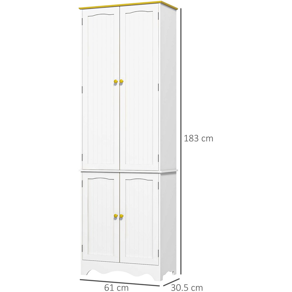 Portland 4 Door White Kitchen Storage Cabinet Image 9