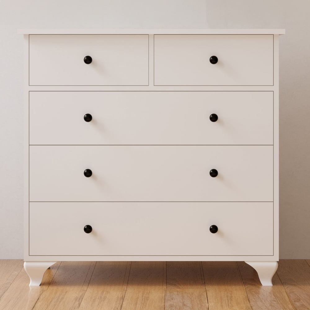 Evu ECU 5 Drawer White Chest of Drawers Image 3
