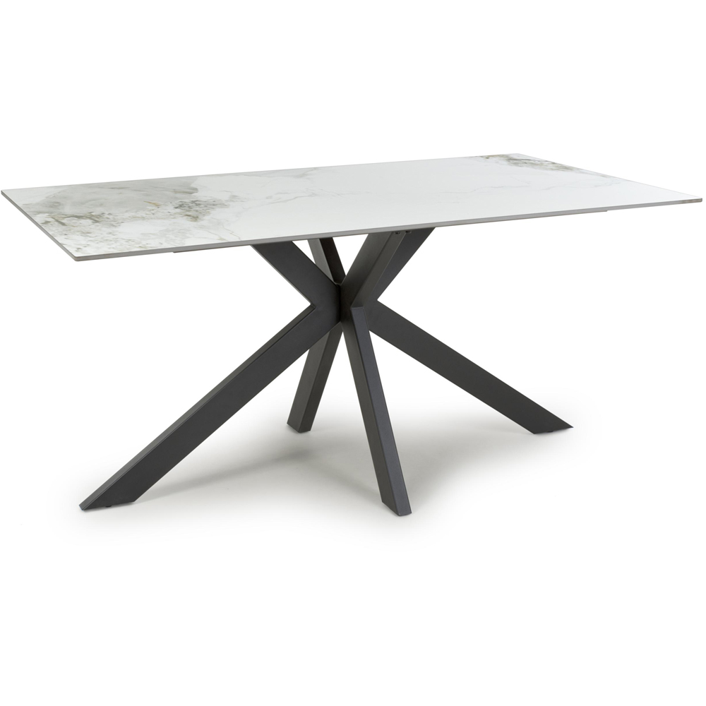Shankar Verona 6 Seater White Marble Ceramic Dining Table Image 2
