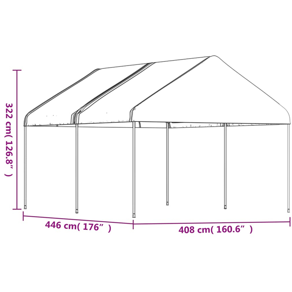 vidaXL 3.22 x 4.46m White Gazebo with Roof Image 5