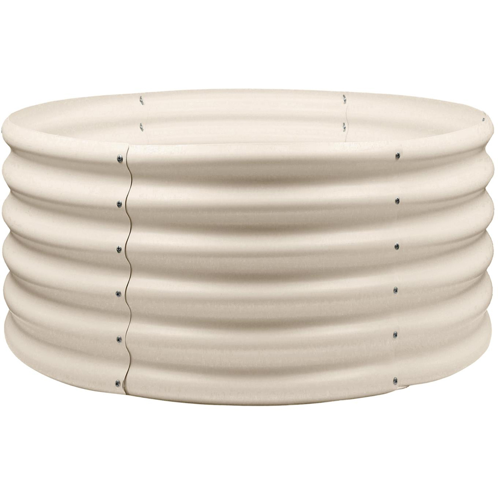 Harbour Housewares Ivory Round Galvanised Steel Raised Garden Bed 90 x 45cm Image 1
