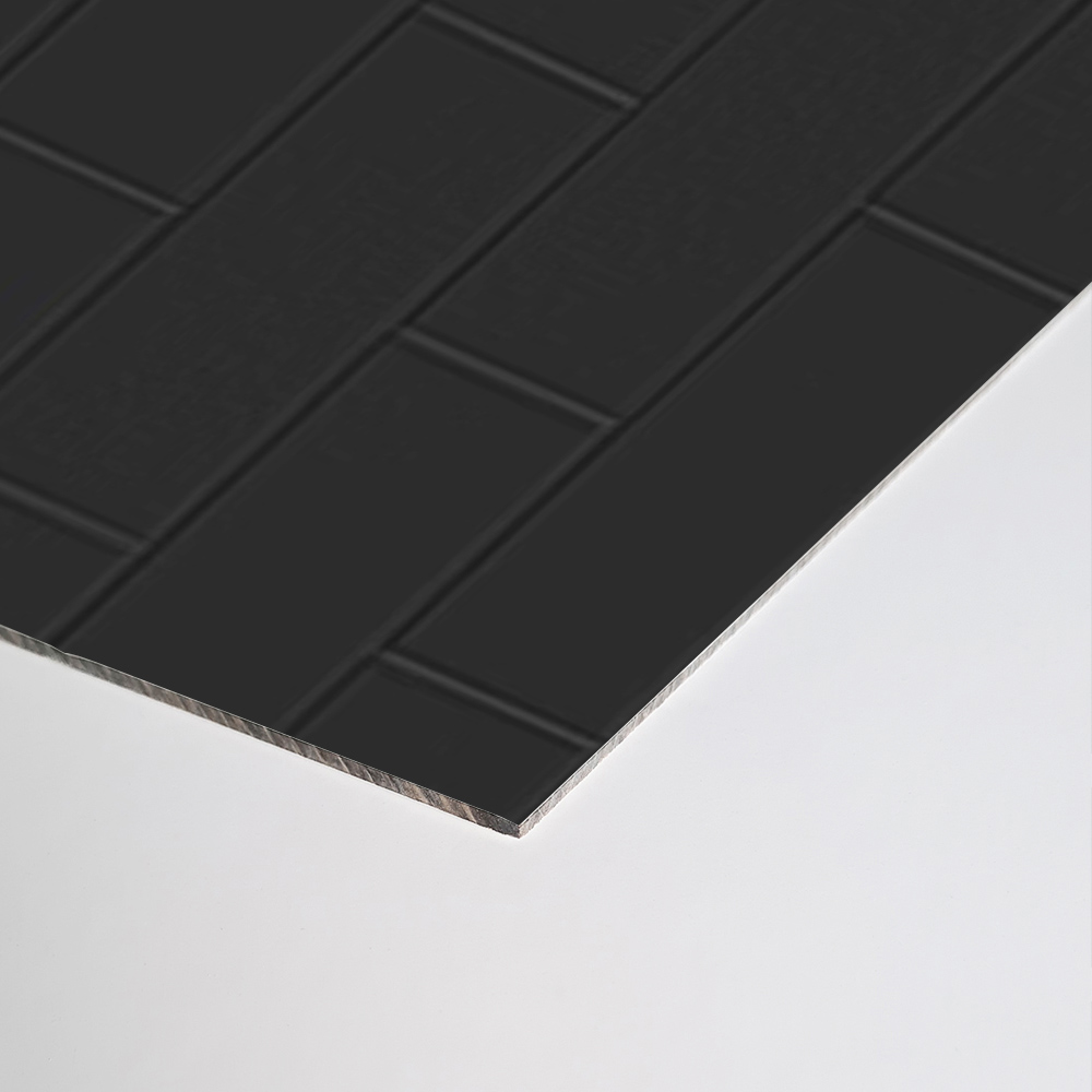 Wetwall Black Gloss Composite Tile Bathroom Wall Panel 1220 x 2440mm Image 3