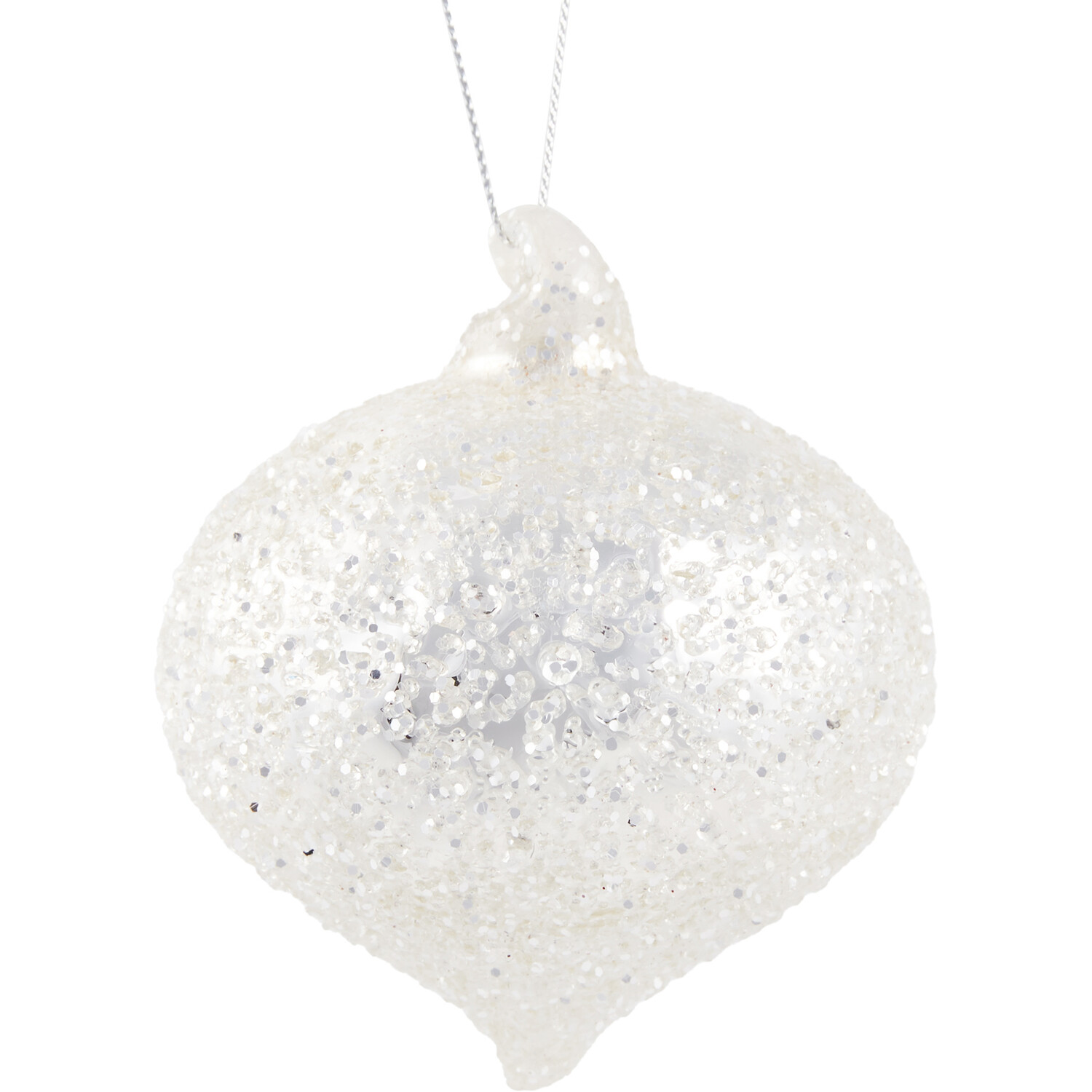 Decorative Onion Bauble Silver - Silver Image 1
