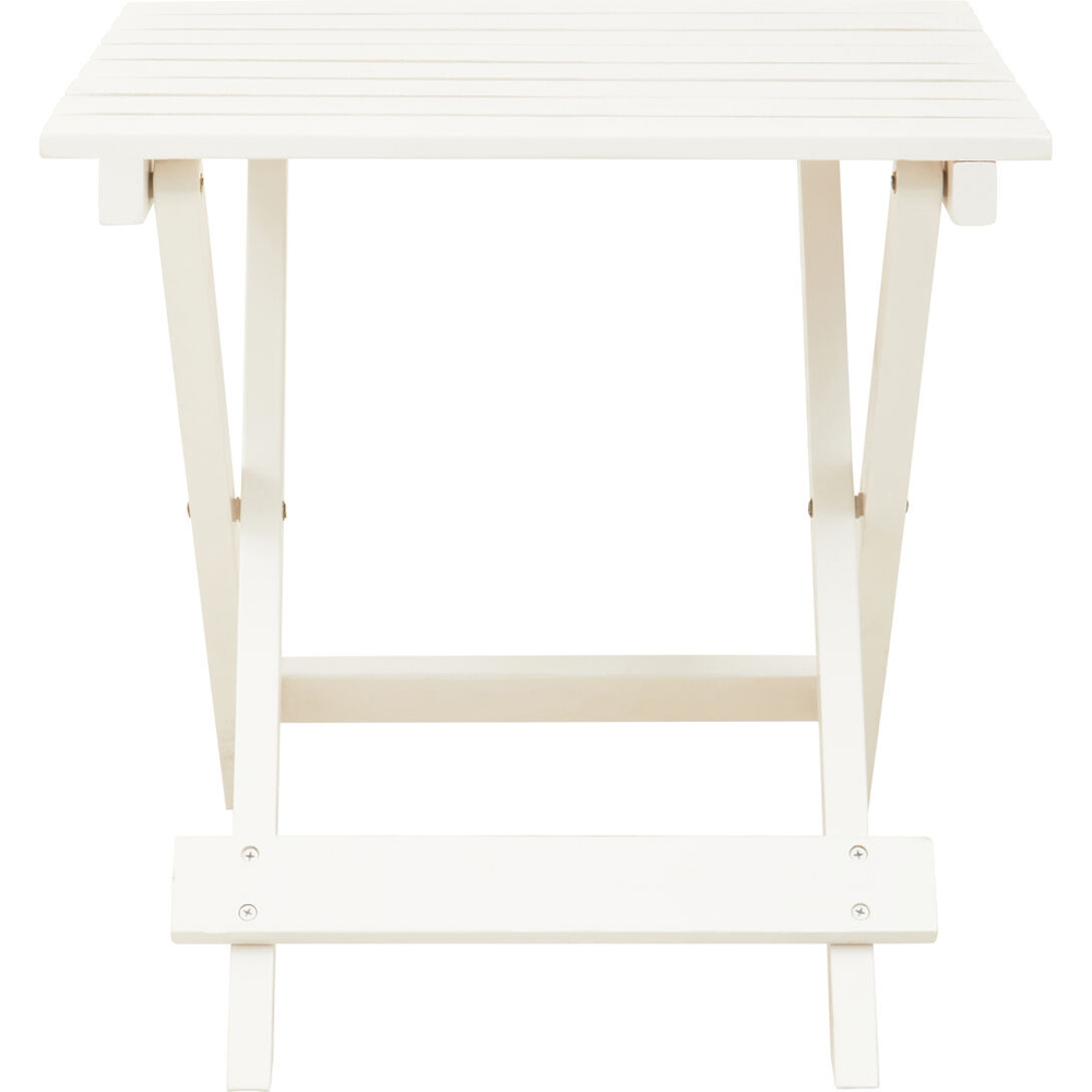 Premier Housewares White Wooden Foldable Side Table Image 2