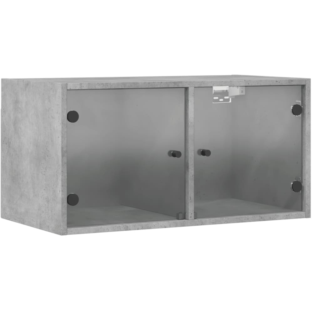 vidaXL 2 Glass Door 2 Shelf Concrete Grey Wall Cabinet Image 2