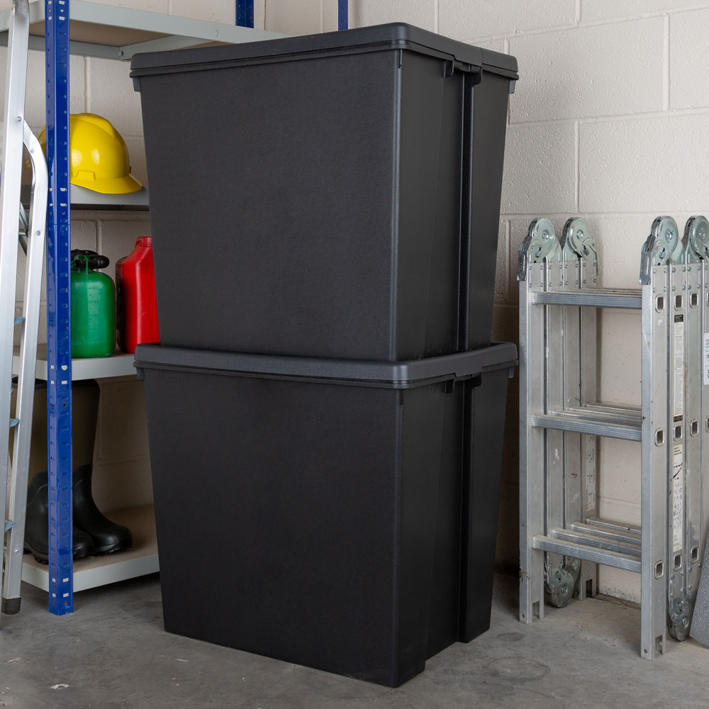Wham 154L Black Bam Storage Box with Lid 2 Pack Image 6