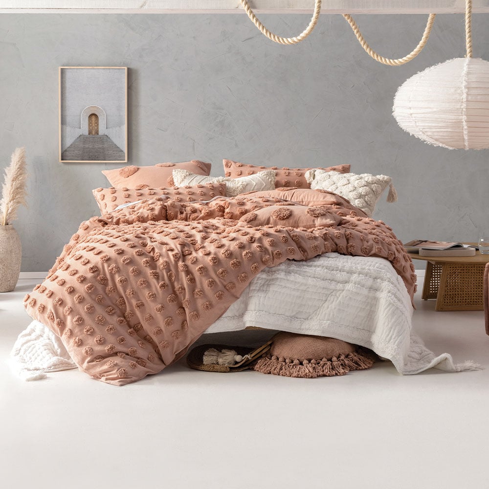 Linen House Haze Double Cream Tufted Duvet Cover Set Image 1