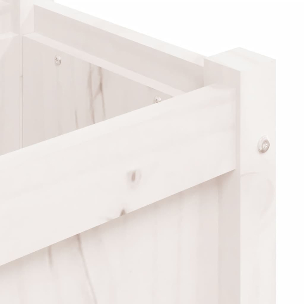 vidaXL White Solid Pine Wood Garden Planter 181 x 31 x 31cm 2 Pack Image 8