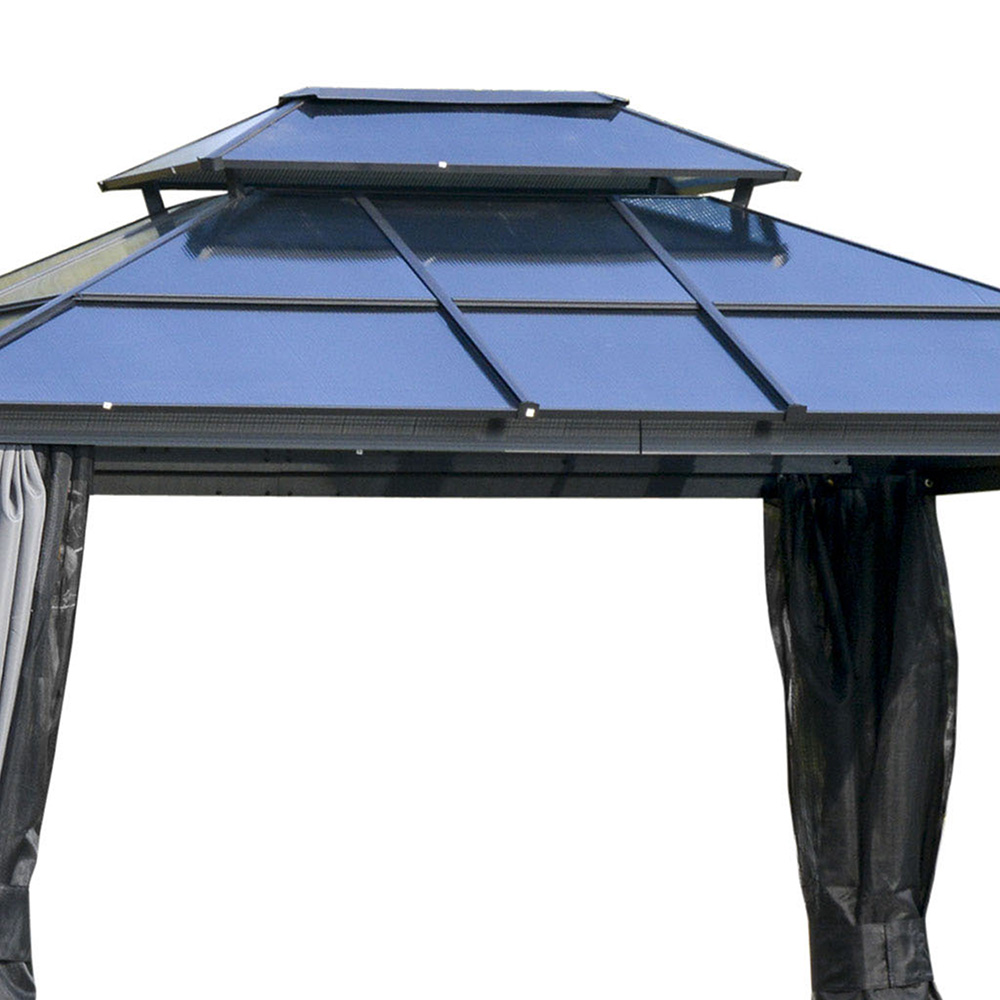 Outsunny 3.6 x 3m 2 Tier Roof Gazebo with Hardtop Image 4