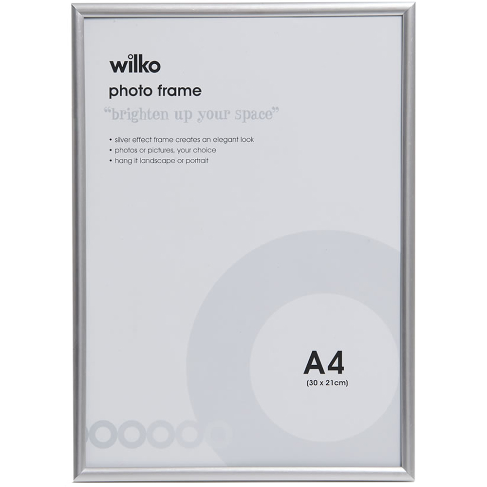Wilko Silver Effect Easy Photo Frame A4 Image 1