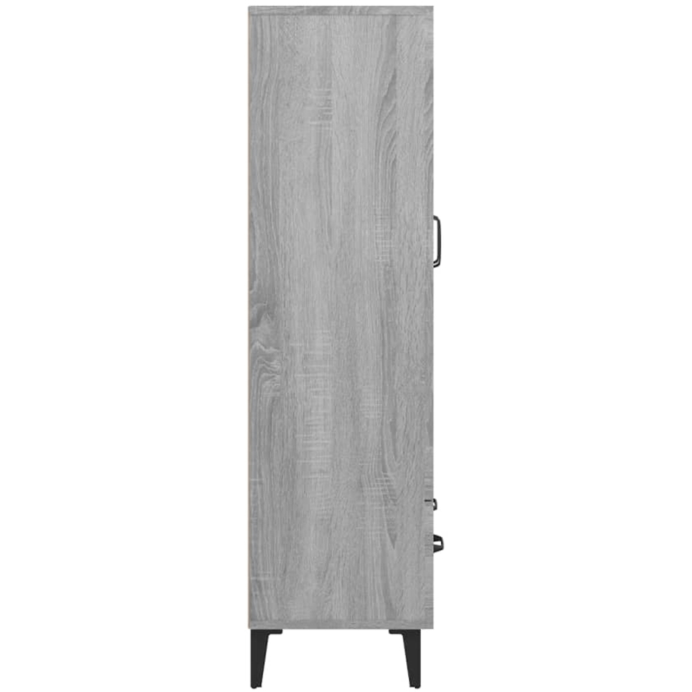 vidaXL 2 Glass Door Single Drawer Grey Sonoma Highboard Image 7