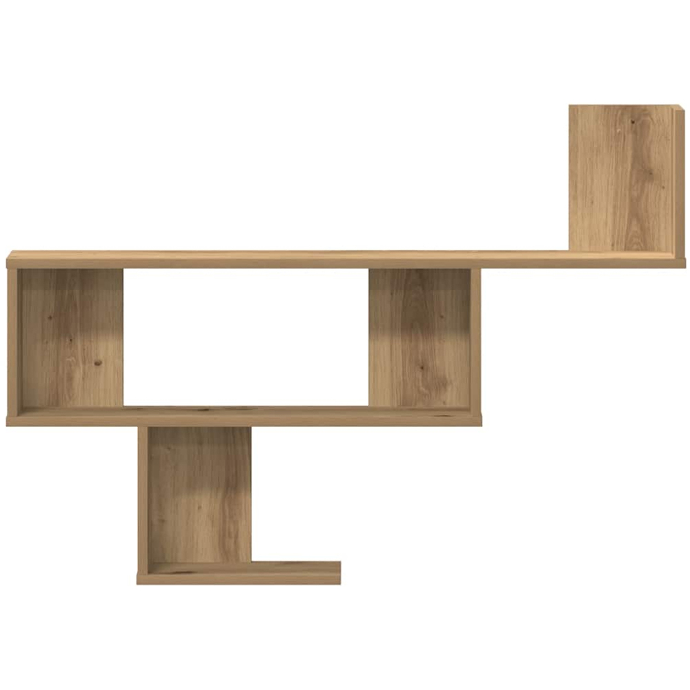 vidaXL 3 Shelf Artesian Oak Processed Wood Wall Shelf Image 3