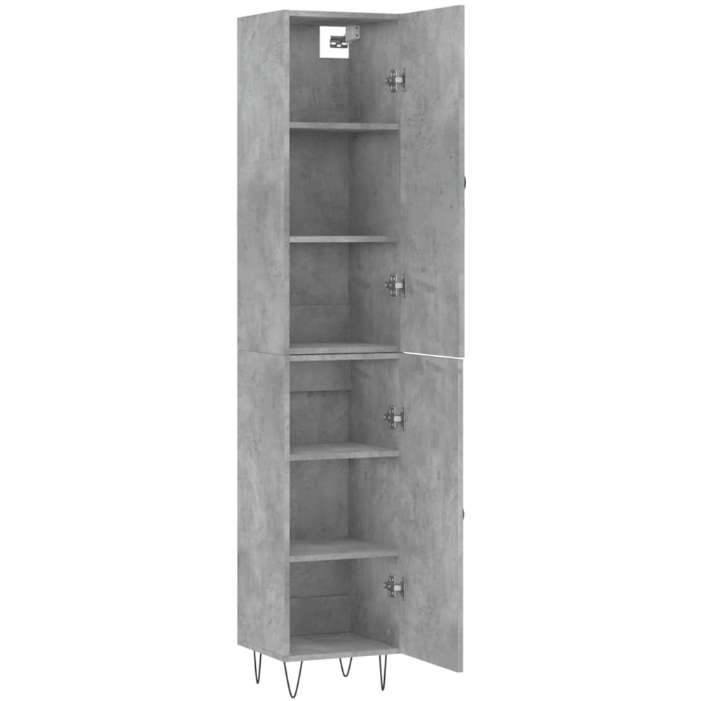 vidaXL 2 Door Concrete Grey Highboard with Metal Feet Image 4