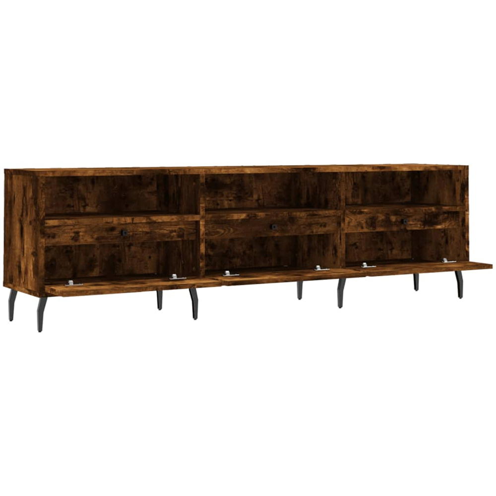 vidaXL 3 Door 3 Shelf Smoked Oak TV Cabinet Image 6