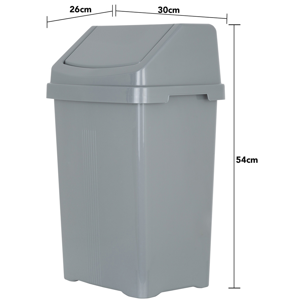 Wham 2 Piece Casa Bin Set (25L/50L Swing Bin) Silv Image 5