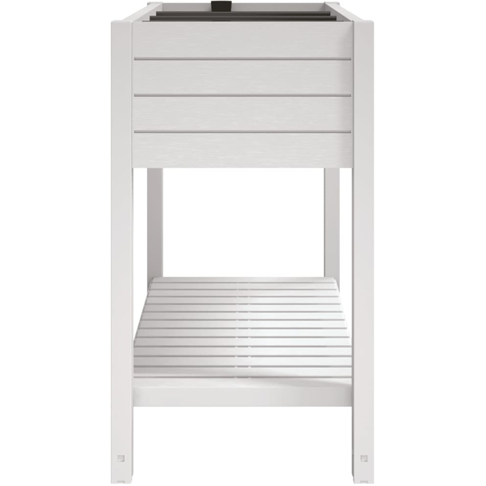 vidaXL Single Shelf White Plastic Raised Garden Bed 79 x 110 x 45cm Image 3